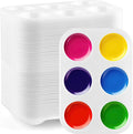 60 Pack White Art Paint Tray Palette 6 Well Rectangular Watercolor Palette Paint Holder Tray Paint Tray for Student Adult Painting Party Art Painting DIY Craft