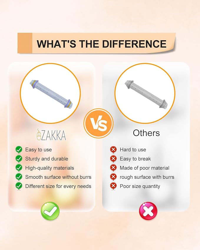eZAKKA Adjustable Rolling Pin with Thickness Rings, 12inch Clay Pottery for Clay Tools, Pottery Tools with Clay Slab Roller & Clay Guides Sticks