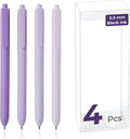 Y YOMA 4 Pcs Fine Point 0.5mm Gel Pen Black Ink Retractable Ballpoint Pen Smooth Writing Quick Dry Gel Pens Cute Aesthetic Pen Pastel Refillable Pen for School Home Office Supplies, Dusty Purple