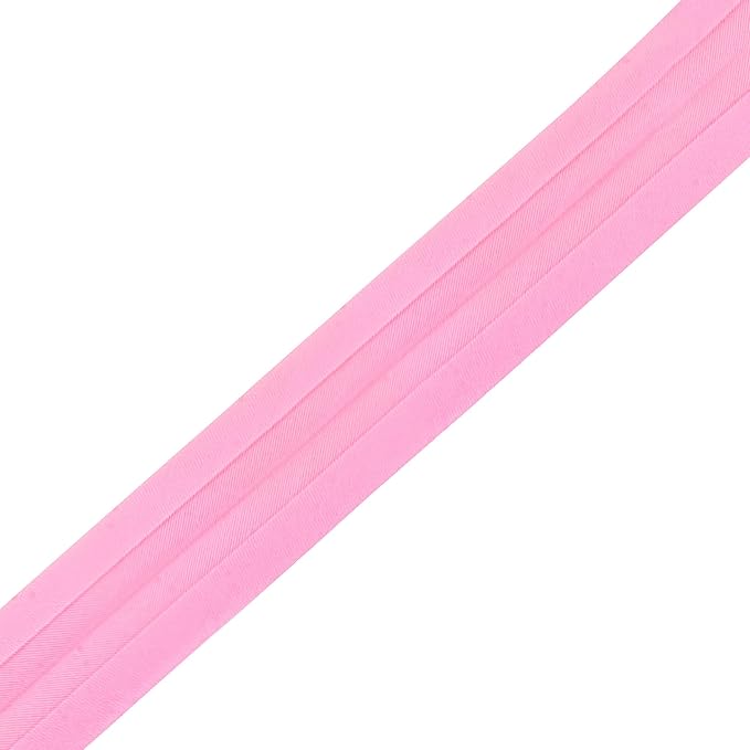 Mandala Crafts 55 Yards 5/8 Inch Pink Double Fold Bias Tape for Sewing - Bias Binding Tape for Quilting Binding, Hemming, Seam, and Fabric Piping