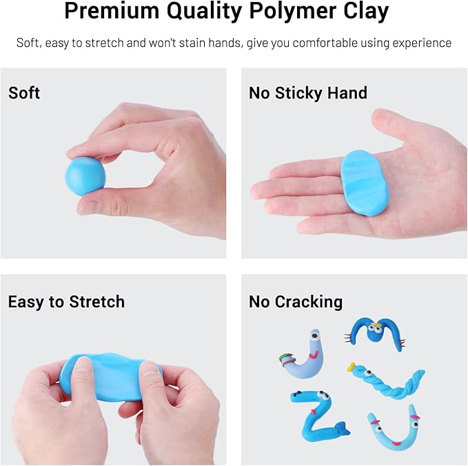 Polymer Clay, ARTME 82 Colors Clay Kit, Oven Bake Modeling Clay, Creative Polymer Clay Kit with Sculpting Tools and Jewelry Accessories, Non-Toxic, Ideal DIY Clay Gifts for Adults and Teens