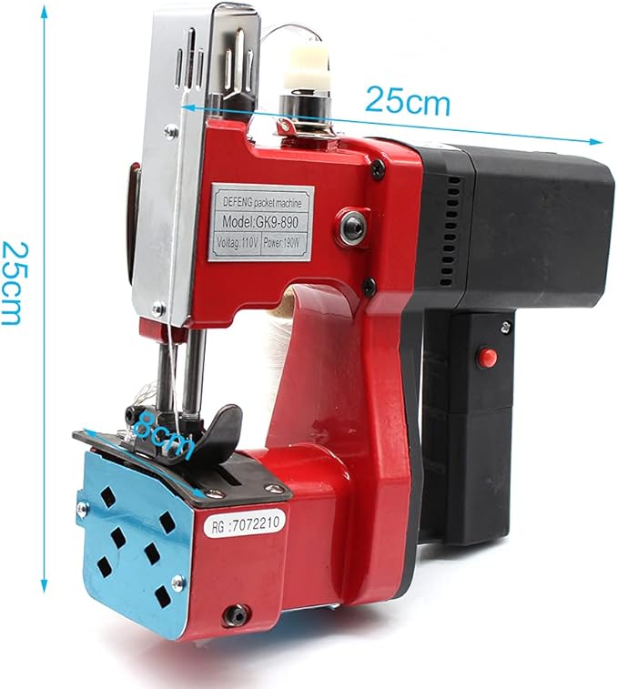 Bag Closer Machine Electric Handheld Sewing Machine 110v 190w High Strength Fast Speed Portable Electric Sewing Tool for Logistics Companies, Large Factory Warehouses And Other Bag Sealing Use.