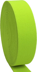 JESEP 1.5 Inch 10 Yards Double-Side Twill Woven Elastic Heavy Stretch High Elasticity for Sewing Pants Waistband, Wigs, Skirts, Craft DIY Projects (Neon Yellow 300)