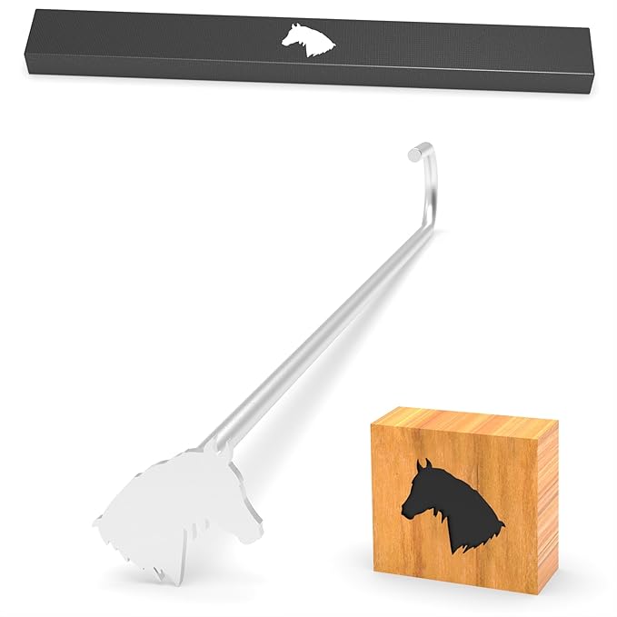 1.1" Mini Custom Wood Branding Iron Personalized for Wood Working, Leather Hats, Steak, BBQ Brander & Bread Logo, Personalized Steak Branding Iron for Food (Small, 058# Horse Head)