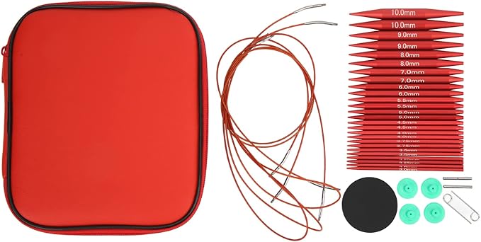Fayelume Interchangeable Knitting Needles, Circular Knitting Needles Set, with Storage Case and Extension Cable Knit, for Beginners, 3 MM to 10 MM