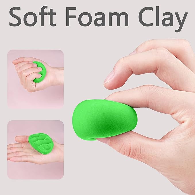 Cutedeer Green Air Dry Clay, 1.1lb Foam Modeling Clay, Soft Squishy Molding for Kids Adults, Arts & Crafts Project Slime Supplies(1.1lb - 1 Pack, Green)