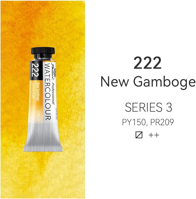 PHOENIX Professional Watercolor Paint Single Tube - 0.47 Fl Oz / 14ml - New Gamboge