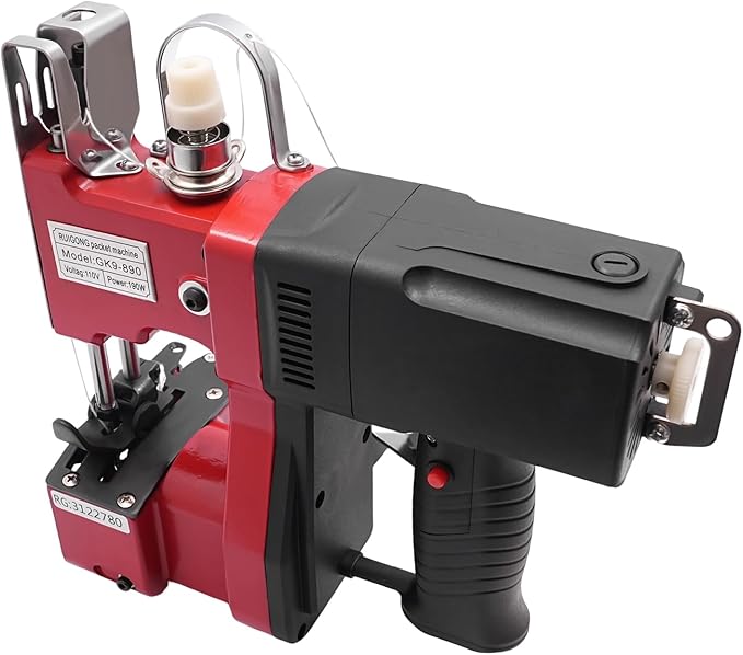 Electric Sewing Machine, 1800RPM Portable Handheld Bag Sewing Machine, Aluminum Alloy Electric Bag Closer Packing Machine, Automatic Leather Sewing Machine Electric Stitcher for Woven Bag Sealing
