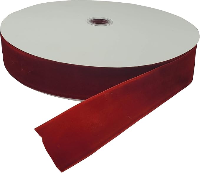 10 Yards Velvet Ribbon Spool(Red, 1 1/2")
