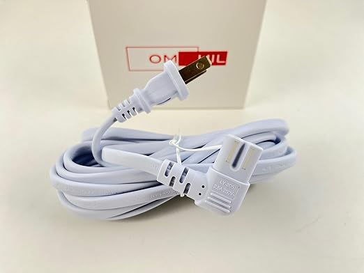OMNIHIL [UL Listed] Extra Long White 10FT L-Shaped C7 Power Cord Replacement for Pfaff Creative 1475 CD Sewing Machine