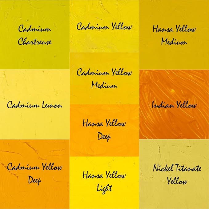 Gamblin Artist Oil Paint Set For Professionals - YELLOW SET - 37ml Tubes