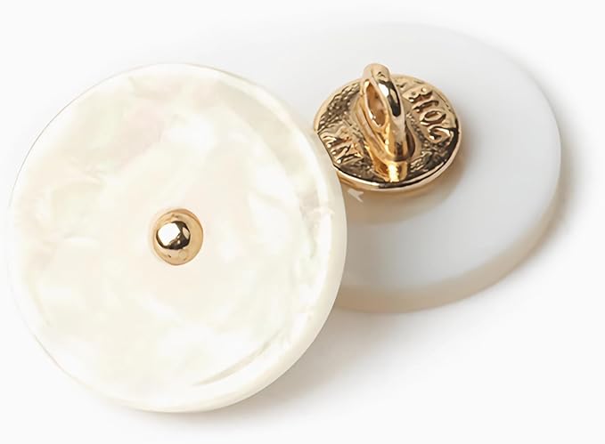 20PCS White Metal Shank Buttons, Sewing Button,Suitable for Women's Cardigans/Outerwear/Suit Decoration Buttons or Handmade DIY Projects (18mm)