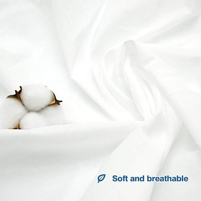2 Yard White Cotton Fabric,Natural Cotton Poplin Fabric by The Yard, 59 Inches Wide 100% Cotton Fabric,Soft Embroidery Muslin Quilting Material for Sewing Material Apparel Cloth