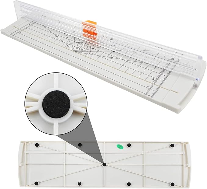 Rayson RC4000W-US Paper Cutter Trimmer, A4 Size (12 inch) Paper Cutter for Coupon, Craft Paper and Photos (White)