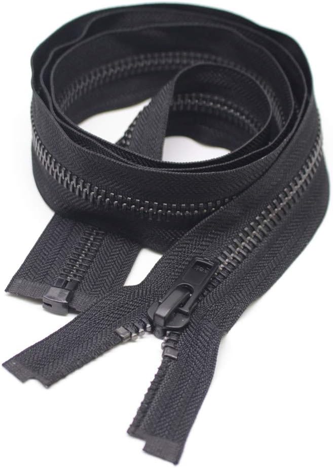 MebuZip #8 34 Inch Black Nickel Teeth Separating Jacket Zipper Right Handed Zipper Heavy Duty Metal Zippers for Men's Jackets Coats Sewing (34" RH)