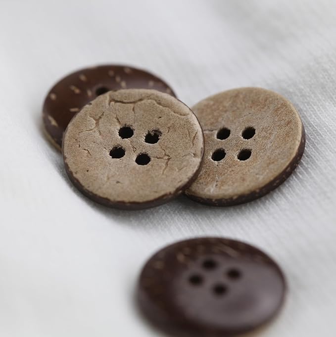 20mm Brown Coconut Shell Buttons 4/5 inch 4 Holes 100PCS