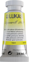 Lukas 1862 Aquarell Artists' Watercolor Tubes, Lemon Yellow (Primary) 24 ml -Vibrant Professional Grade Watercolor Paint -Easy-to-Wet, Intense Color, Long-lasting - For Professional Watercolorists