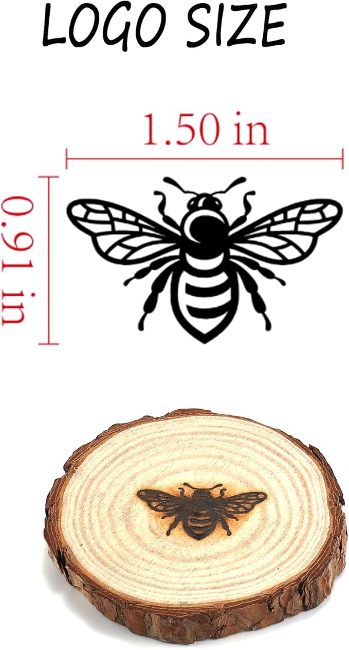 Bee Branding Iron, 1 1/2" Brass Branding Iron Stamp for Hats Wood Leather