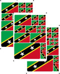 vmcoatdu Saint Kitts and Nevis Flag Laser Printing Sticker 3 Pcs Decal in Multiple Sizes Stickers (Red Saint Kitts and Nevis)