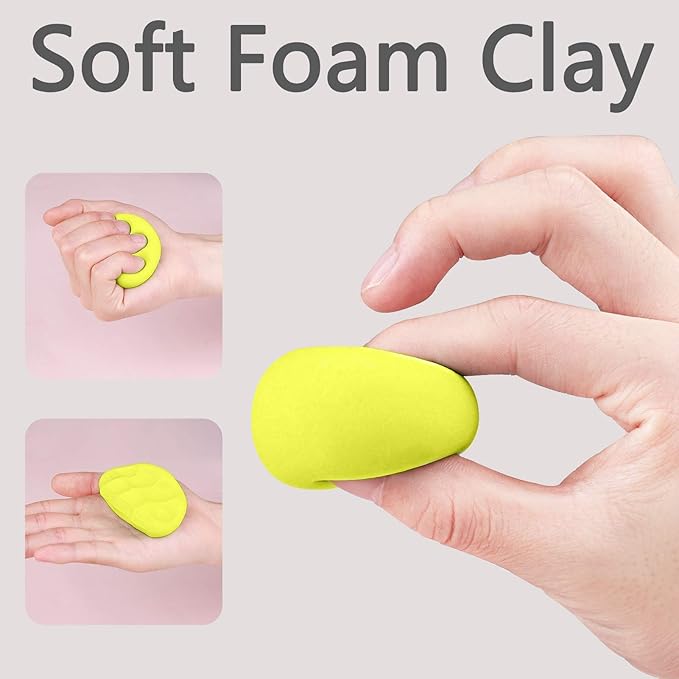 Cutedeer Yellow Air Dry Clay, 1.1lb Foam Modeling Clay, Soft Squishy Molding for Kids Adults, Arts & Crafts Project Slime Supplies(1.1lb - 1 Pack, Yellow)