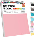 Soucolor Cute Sketchbook 9" x 12" for Women, 1-Pack 100 Sheets Spiral Notebook Drawing Pad, Pastel Art Supplies for Beginner Artists, Arts and Crafts Gifts Set for Adults