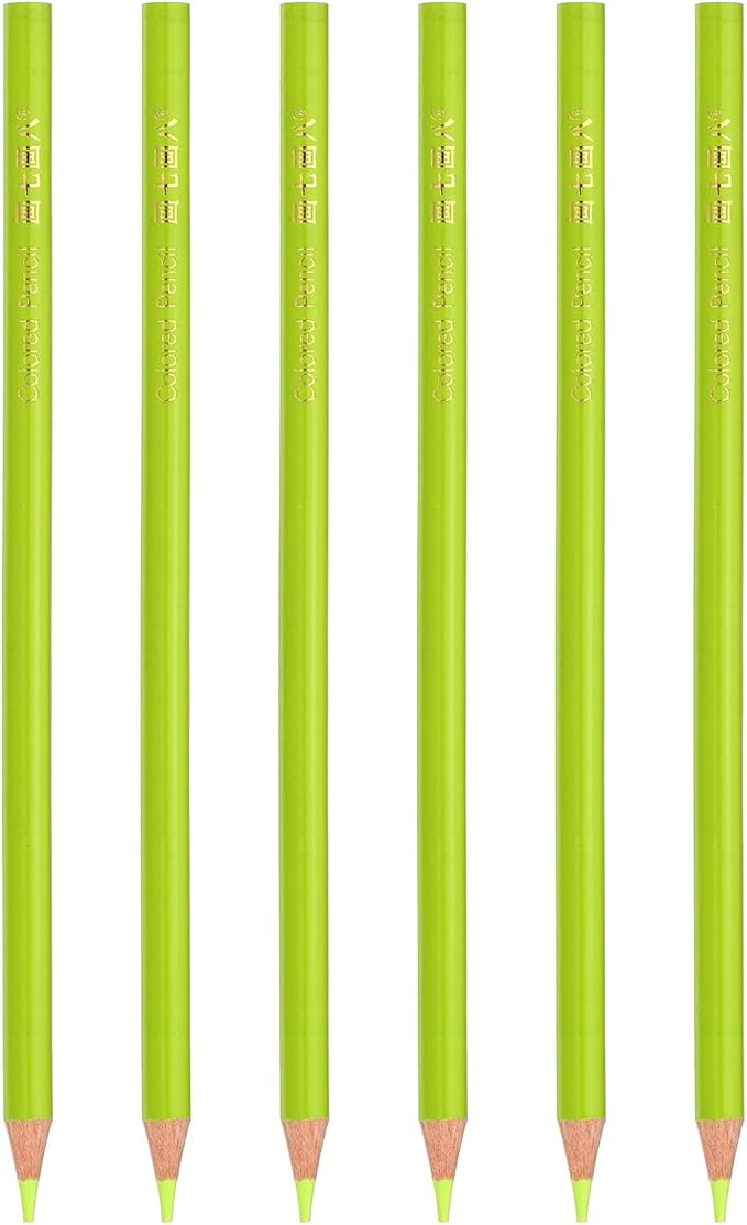 PATIKIL Light Green Colored Pencils Set,6 Pcs Oil Color Pencils Wooden Coloring Drawing Pencil for Artists Art Painting