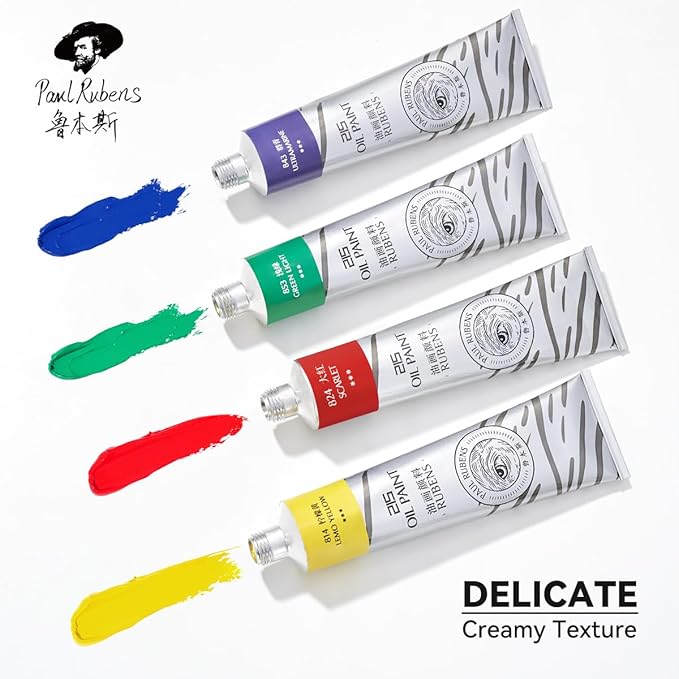 Paul Rubens Oil Paint, 10 Basic Colors*170 ml LargeTubes, Professional Oil Based Paint with High Saturation, Creamy Texture, and Consistency,Oil Paint Supplies for Artists, Students, Beginners