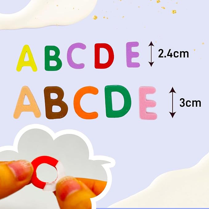 930 pcs Alphabet Letters Foam Stickers,2 sizes-12 Colors Self Adhesive A-Z Alphabet Stickers Craft Supplies for Kids DIY Spell Decorations