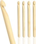 YOJOB Large Crochet Hooks, Bamboo Jumbo Crochet Hook for Chunky Yarn, Big Crochet Needles Set of 4 Sizes in 10mm, 11mm, 12mm, 13mm