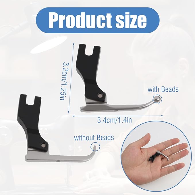 P369 New Bead Sequin Presser Foot 2Pcs, Special Sewing Machine Foot for Wedding Dress Fabric, Includes 1 with Beads and 1 Without Beads