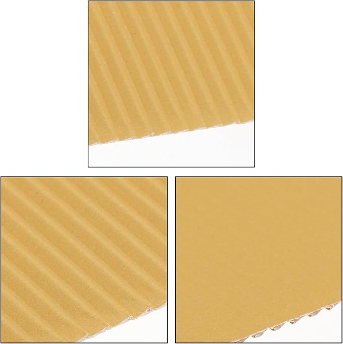 uxcell 10pcs Corrugated Cardboard Paper Sheets,Khaki,14 inch x 10inch,for Craft and DIY Projects