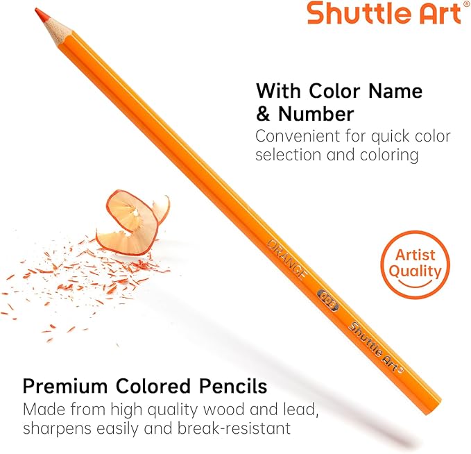 Shuttle Art 144 PCS Colored Pencils Bulk, 12 Assorted Colors, Pack of 12, Break-Resistant, Pre-sharpened Colored Pencils for Kids, Bulk Pack School Supplies for Teachers & Students