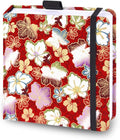 Mifuner Square 5.1x 5.1 165gsm Colored pencil paint Journal Hardbound 128pgs（64 Sheets Front Back Cold Pressed） Travel for Calligrapher Colored Pencil Sketch Doodles Handmade Cloth Cover leaf red