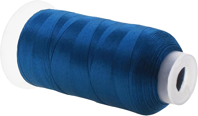 Mandala Crafts Airforce Blue Heavy Duty Thread - 1500 Yds Tex 70 Bonded Polyester Threads for Sewing Drapery, Jeans, Leather, Hair, Outdoor Marine Upholstery