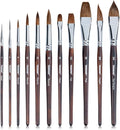 Transon 11pcs Sable Watercolor Brushes Professional Brush Set for Watercolor Painting Gouache Painting