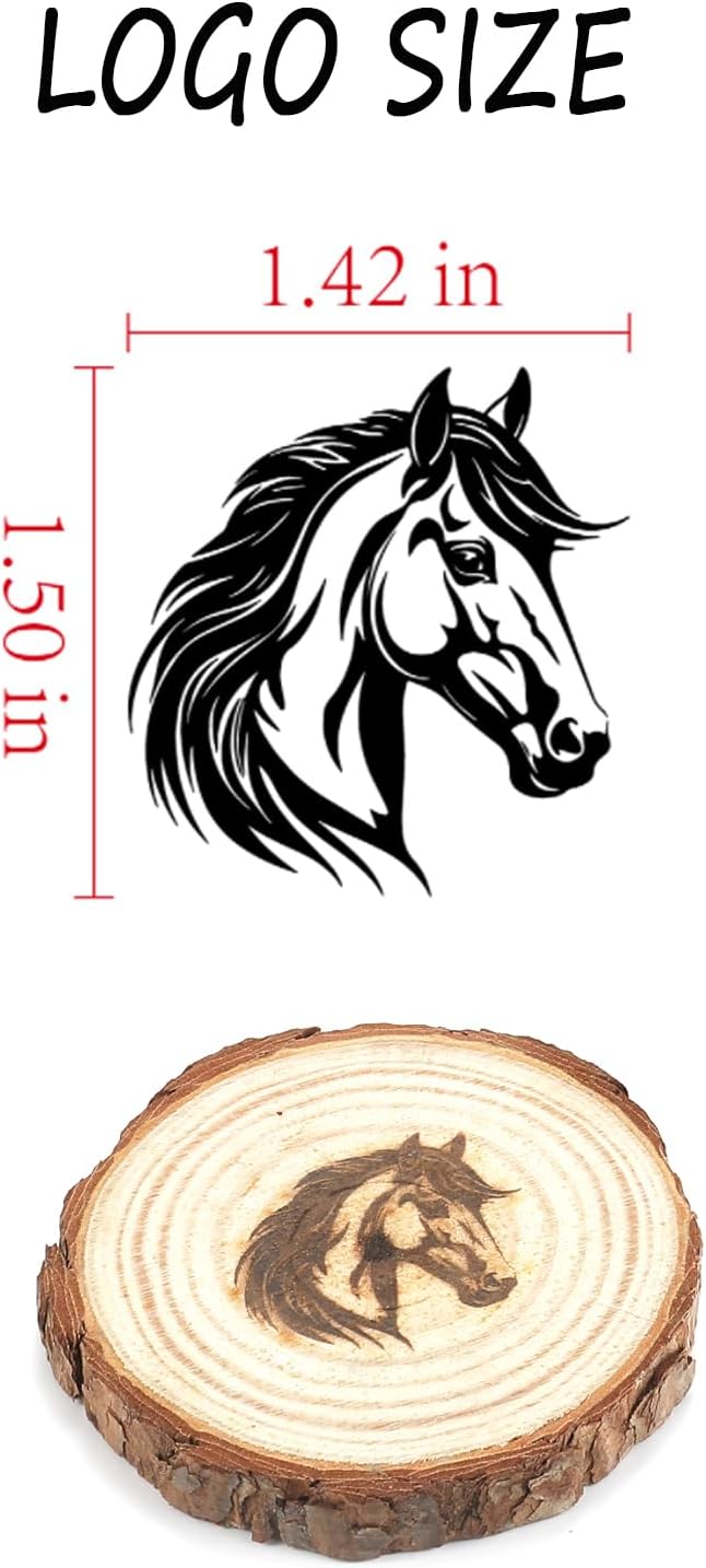 AIMOADO Horse Head Branding Iron, 1 1/2" Brass Branding Iron Stamp for Hats Wood Leather