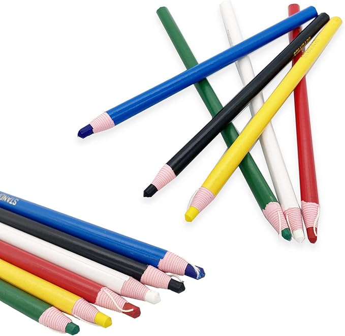 Sewing Pencil 12 PCS Colors Invisible Erasable Fabric Pencils For Leather Cut Marks, Student Drawing, Tailor Mark