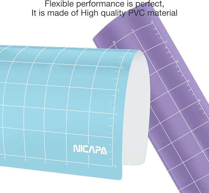 Nicapa Replacement Cutting Mat for Silhouette(12x12 inch 3pack-Standardgrip、Lightgrip、Stronggrip) Adhesive&Sticky Non-Slip Flexible Square Gridded Cut Mats Set Matts Vinyl Craft Sewing Cloth