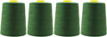 Mandala Crafts 4 Pack of Serger Threads Cones Spools - 20S/2 24000 Yards Polyester Hunter Green Threads for Sergers Machine and Overlock Quilting Sewing Machine