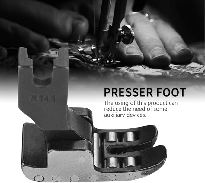 Roller Presser Foot, Black Industrial Sewing Machine Accessories 12 Bearings for Thick Cloth, Brand New and, Steel Material