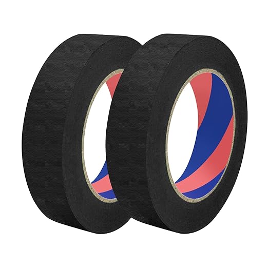 Painters Tape, 1 inch x 55 Yards x 2 Rolls Black Painters Masking Tape for Indoor and Outdoor Use, Medium Adhesive Paint Tape for DIY Crafts, Arts, Painting, Easy Removal