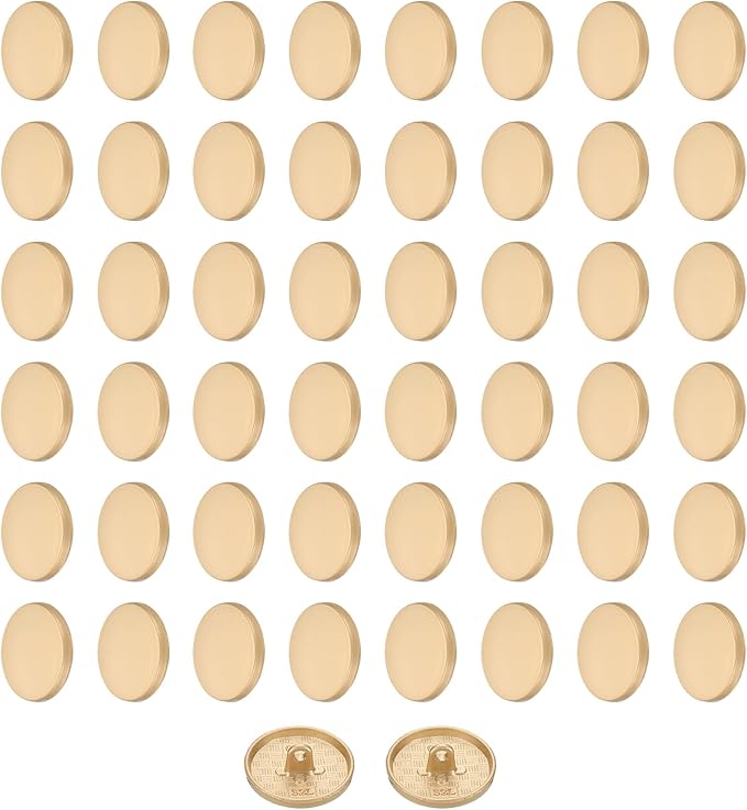 HARFINGTON 50pcs 32L Metal Round Flat Sewing Buttons 20mm Alloy Shank Craft Replacement Button for Men Women Suit Woolen Coat Shirt Trousers Sewing Crafts, Matt Gold