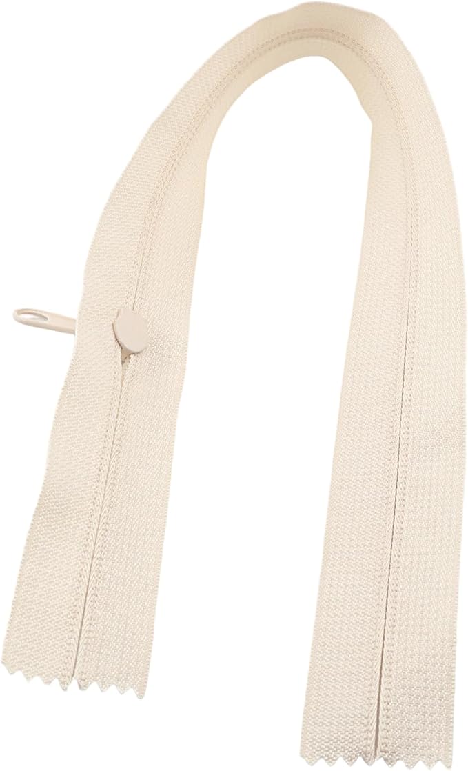 Leekayer #5 12 Inch Beige Nylon Zippers Bulk 6PCS 30.48 CM Closed End Zipper for DIY Tailor Sewing Craft Bag,Luggage,Dress,Sofa Cushion,Pillow Bed Covers (Beige)