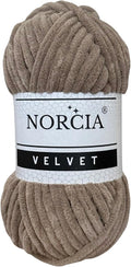 Soft Velvet Yarn Chenille Yarn for Crocheting Super Bulky 100g (74.3 yds) Baby Blanket Yarn for Knitting Amigurumi Yarn Fancy Yarn for Crochet Weaving Craft (Brown, 1 Skein)