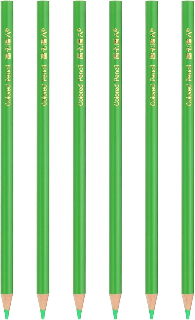 PATIKIL Grass Green Colored Pencils Set,6 Pcs Oil Color Pencils Wooden Coloring Drawing Pencil for Artists Art Painting
