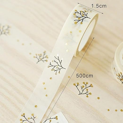 2Pcs Washi Tape Set, Washi Masking Decorative Tapes, Decorative Craft Tape Collection, Decorative Writable Craft Tape, Masking Tape for Party Supplies, Scrapbooking Supplies Golden Craft Supplies