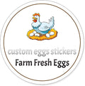 Made in USA Custom Carton Stickers Labels for Chicken, Personalized Chicken Egg Carton Packaging Sticker Label