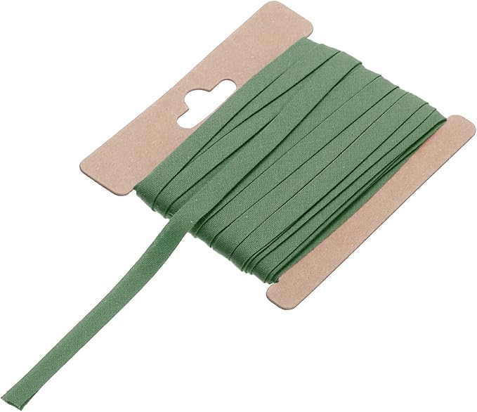 MECCANIXITY 1/4 Inch Double Fold Bias Tape Continuous Bulk Cotton Bias Tape for Sewing Seaming Quilting Hemming Binding Crafts (Army Green 6 Yards)