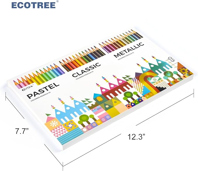 ECOTREE Stocking Stuffers, Colored Pencils, Drawing Pencils Colored Pencil for Adult Coloring Art Supplies for Coloring, Drawing, Shading, 36 Count