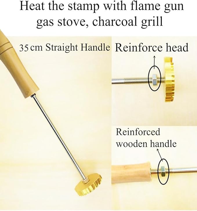 Custom Branding Iron for Wood, Durable Wood Burning Stamp Leather Branding Stamp, Custom Branding Iron for Weddings Parties Handicrafts and Personalized Gifts (1"x1")